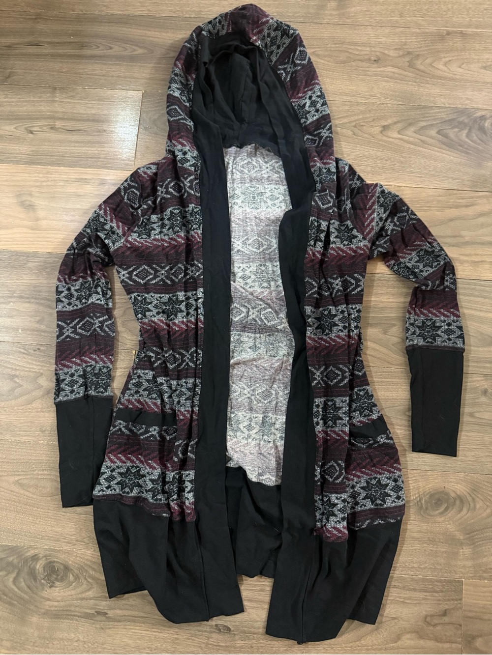 Hooded Open-Front Cardigan Sweater